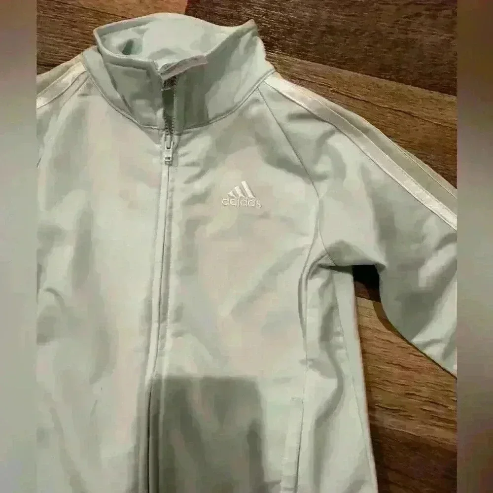 Adidas light mint green 2 piece track suit